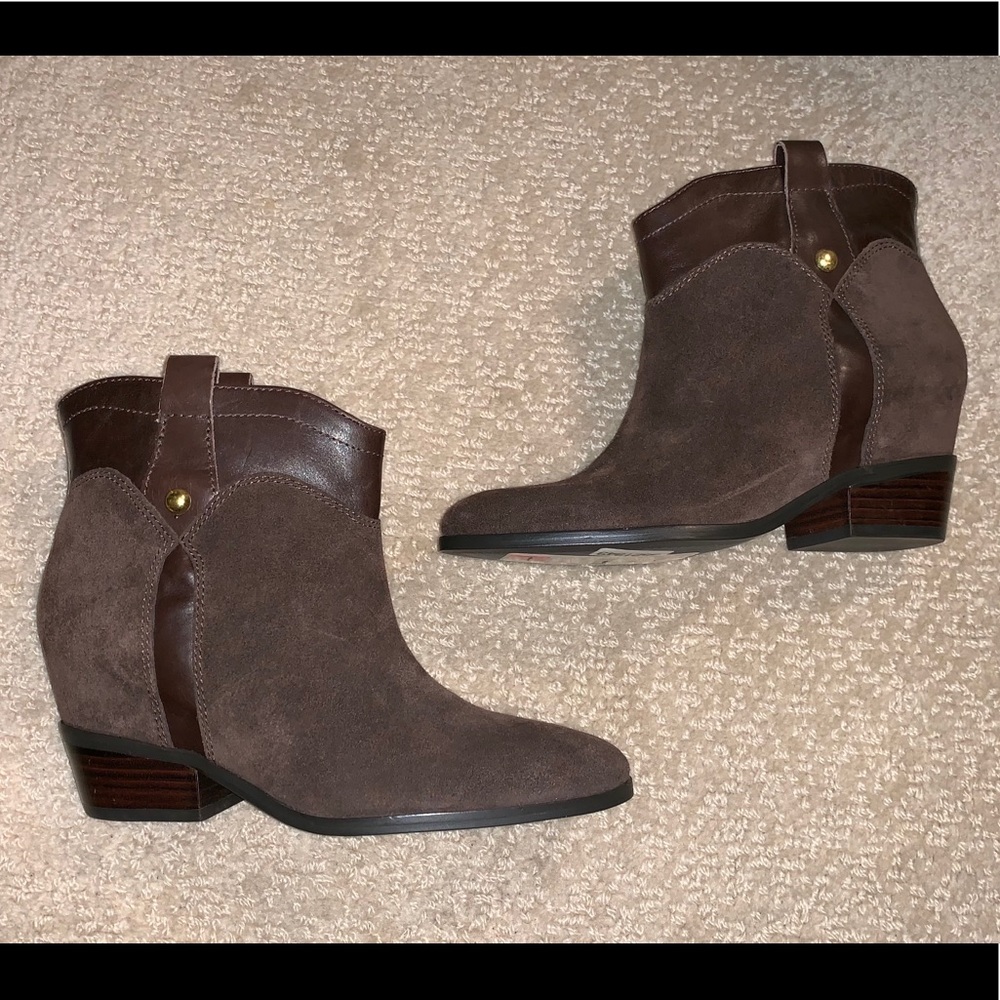 Ivanka Trump Brown Suede Booties